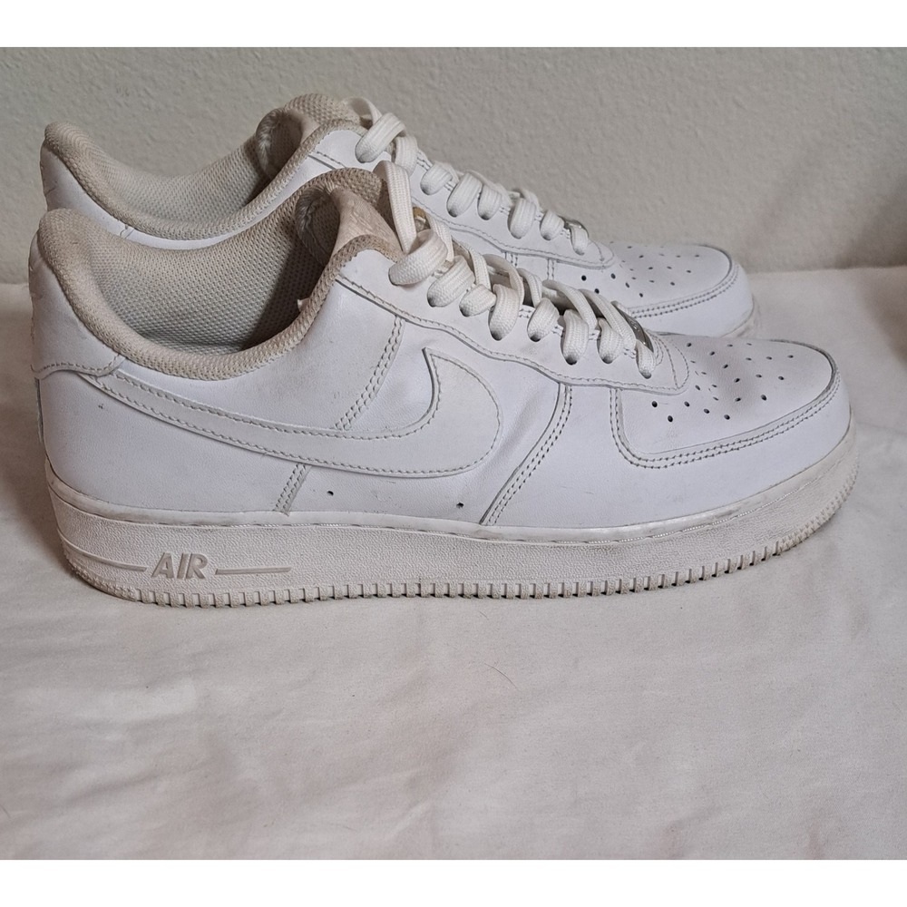Nike Air Force 1 Low White Leather Sneakers Men's Size 9.5 AF1 Classic - Picture 2 of 5
